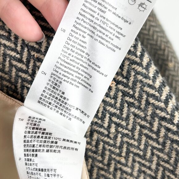 Sandro Paule Wool Blend Herringbone Blazer Jacket with Sequins - Picture 9 of 10